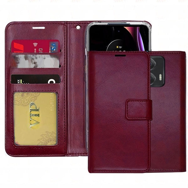 Étui portefeuille en cuir pour Motorola Moto Edge (2024) Étui portefeuille en cuir pour Motorola Moto Edge (2024)